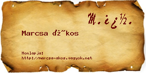 Marcsa Ákos névjegykártya