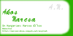 akos marcsa business card